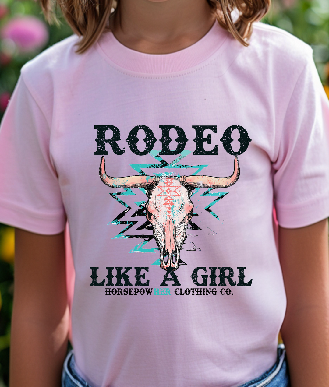 Youth Rodeo Like a Girl Skull Tee