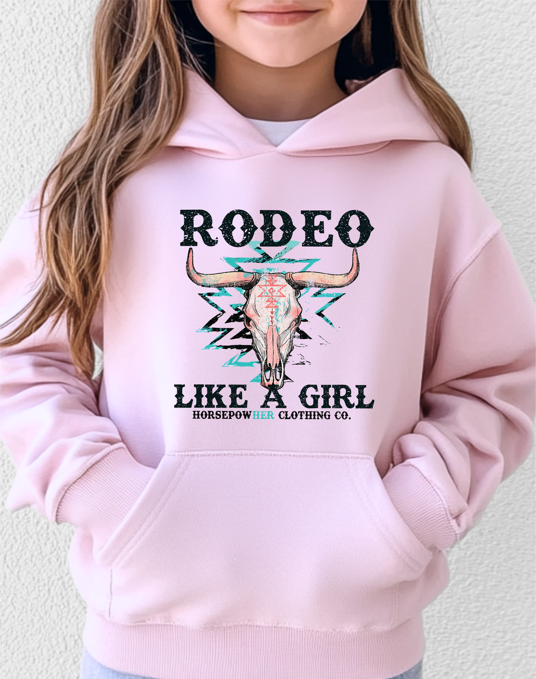Youth Rodeo Like a Girl Skull Hoodie