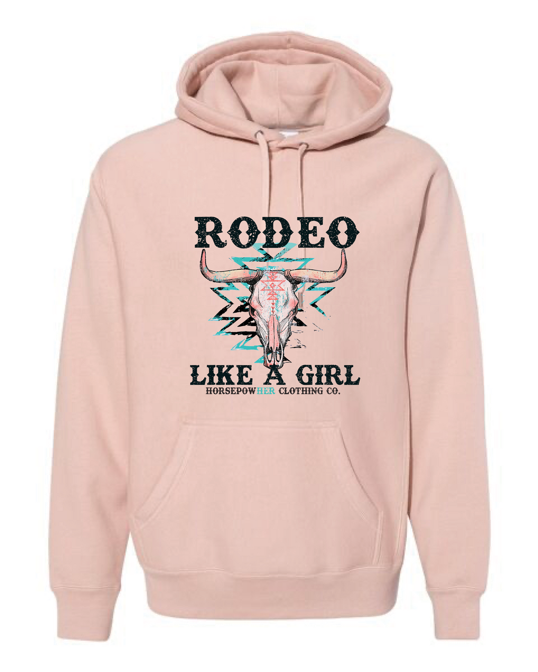Women's Rodeo Like a Girl Skull Hoodie