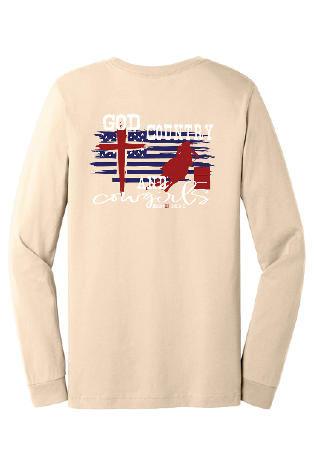 Women's God, Country and Cowgirls Long Sleeve Tee