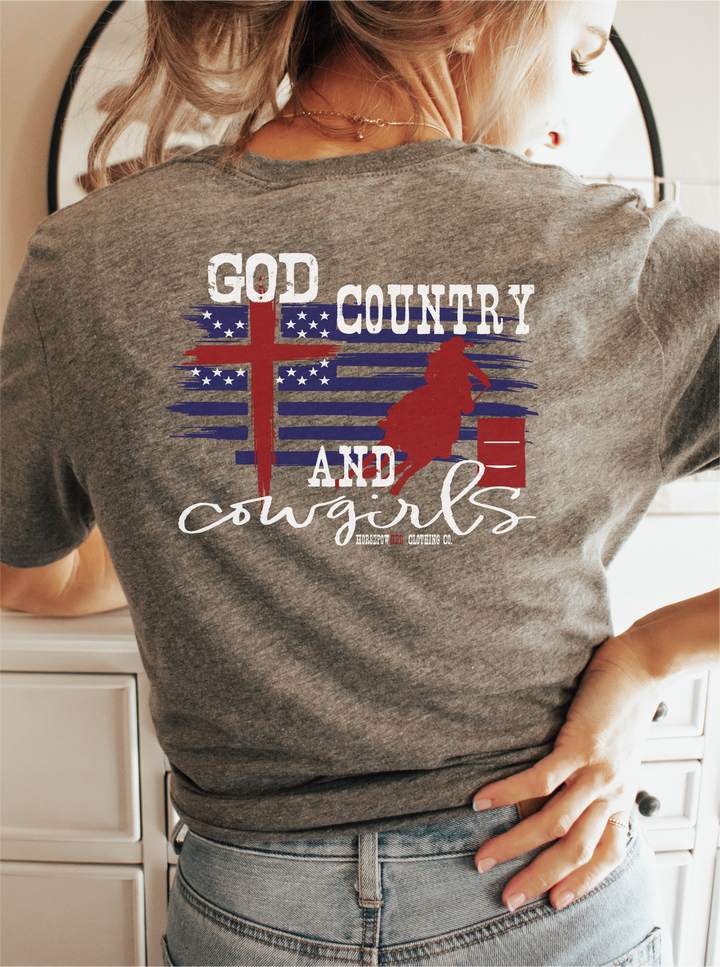 Women's God, Country and Cowgirls Tee