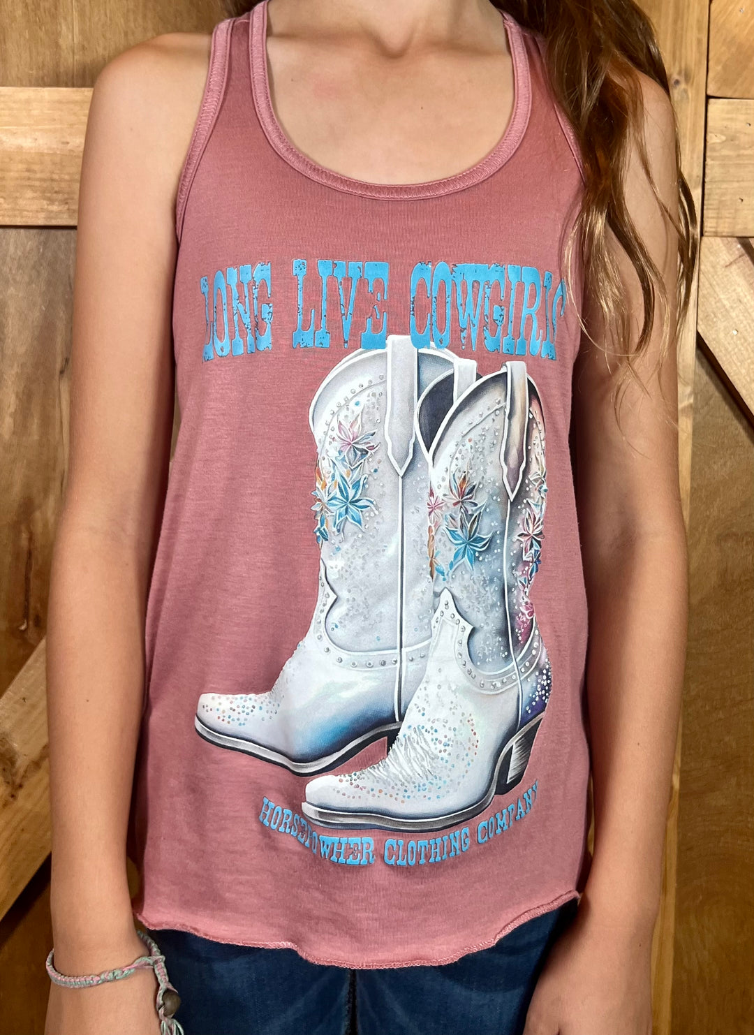 Long Live Cowgirls Fancy Boot Youth Tank