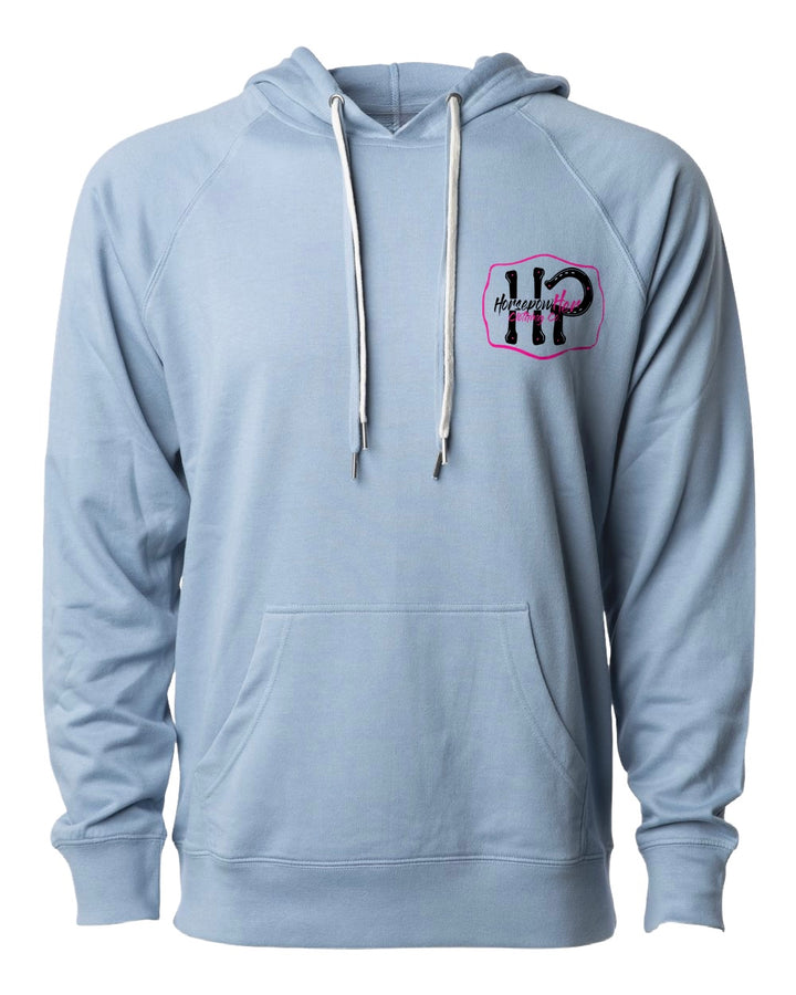 Women's Running on Faith and HorsepowHer Lightweight Hoodie