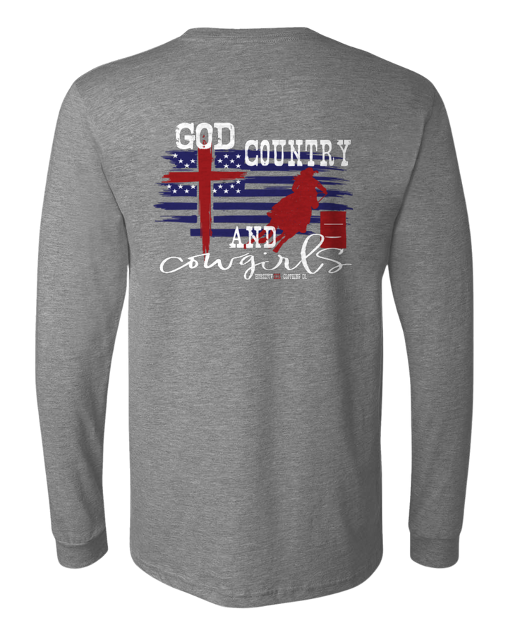 Women's God, Country and Cowgirls Long Sleeve Tee
